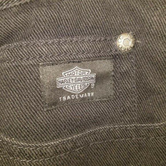 Harley Davidson Straight Leg Black Denim Jeans - Picture 4 of 8